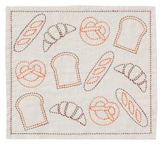 Hara wool embroidery sashiko stitching bread 30cm x white kit, dishcloth, kit, design, 34cm, cotton.