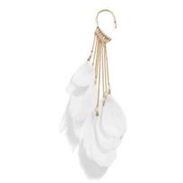 1pcs Creative Bohemia Feather Long Tassel Clip Earrings For Women Personality No Piercing Feather Ear Cuff Party Jewelry balta