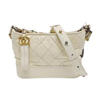 [Pre-Owned] Gabrielle White Leather Quilted Flap Bag - Very Good #GGH2G6 ONE SIZE