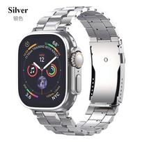 Real Titanium Metal Strap for Apple Watch 49mm 46mm 45mm 44mm Luxury Bracelet for iWatch Ultra 3/2/1 Series 11 10 9 8 7 6 5 4 SE Band 38mm 40mm 41mm sidabras