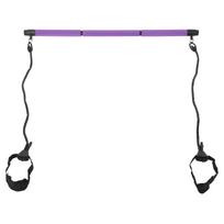 3 Sections Adjustable Pilates Bar Portable Pilates Workout Stick Body Building Puller violetinė