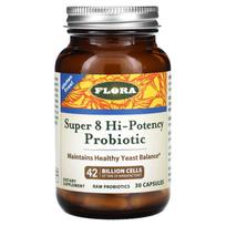 Flora, Super 8 High Potency Probiotic, 42 Billion Cells, 30 Capsules