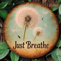 Vintage Metal Tin Sign Just Breathe Dandelion Art Poster Retro Wall Decor For Home Bar Cafe 20x20 įvairiaspalvis