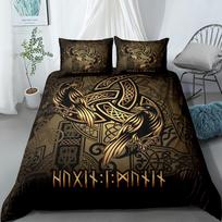 Viking Celtic Duvet Cover Set King Full Yggdrasil Fenrir Bedding Ancient Mythology Religion Nordic Culture EU single(135x200cm)