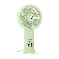 Portable Handheld Fan USB Rechargeable 3-Speed Cute Personal Mini Fan with LED Light Lightweight Quiet Cooling Fan with Phone Holder for Travel Office B beige