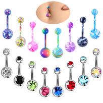 16Pcs Mix Navel Belly Button Ring Barbell   Ball Body Jewelry