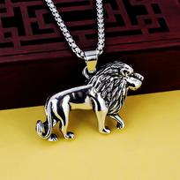 Necklace Exaggerated Lion Hip Hop Trend Street Dance Fashion Pendant for Men and Women 50CM(Necklace Size)