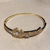 Copper Inlaid Zircon Horseshoe Buckle, Fashionable and High-end, Versatile, Women's Exquisite Jewelry one size(17-20cm)