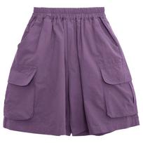 Boys Kids Thin Solid Cargo Wide Leg Shorts Summer Casual Children Trousers 90cm violetinė