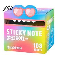 Creative Doodle Pads Cute Animal Sticky Notes Self Adhesive Cartoon Memo Quick-drying Pull-Out To-Do List for Office School Supplies Planning E white