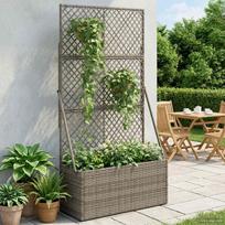 Sodas vazonas su trellis Pilka 70 x 30 x 135 cm poliratanas