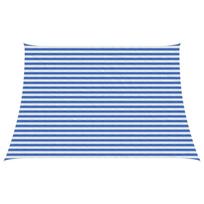 Saulės šešėlio audinys Mėlyna ir balta 3 / 4 x 3 m HDPE