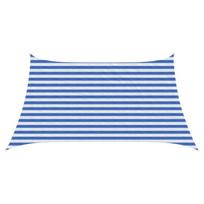 Saulės šešėlio audinys Mėlyna ir balta 3 / 4 x 2 m HDPE