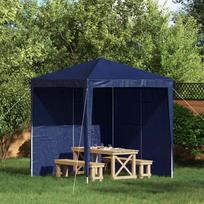 Šventinės palapinės šoninė siena 2 pcs Mėlyna 200 x 195 cm
