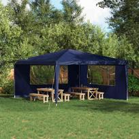 Šventinės palapinės šoninė siena 2 pcs 400 x 195 cm Mėlyna