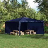 Šventinės palapinės šoninė siena 2 pcs Mėlyna 400 x 195 cm