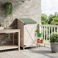 Sodo Sandėlys Balta 595 x 56 x 1135 cm Kietasis pušinis medis