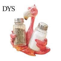 Kitchen Condiment Organizer Creative Animal Holder, Resin Rack for 2 Spice Oil-resistant Jars, Cute Flamingo Pelican Dolphin Octopus Decor, A