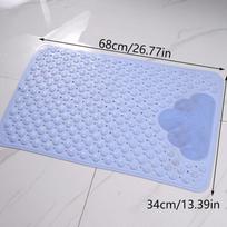 Neslystanti PVC vonios kilimėlis - Stačiakampis masažiniai gumbeliai Dušo ir vonios saugos kilimėlis - 0,8 cm 34*68 cm storio, taškinis raštas Light blue