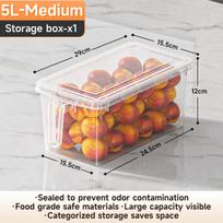 Clear Food Grade Plastic Fridge Storage Containers With Handle for Vegetable and Fruit Fridge Organizer Bins 5L Medium Thickened (1pc) gryna