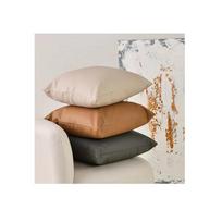 Snugtown Knitted Faux Leather Eco-Friendly Waterproof Anti-Bacteria Air-permeable Brown Throw Pillow Cover 18x18 Inches for 45cmx45cm balta