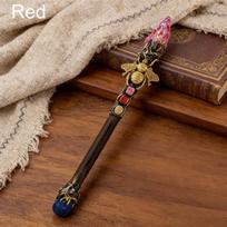 Natural Natural Rough Crystal Magic Wand Raw Stone Wooden Bee Wand Healing Quartz Magic Staff Spirit One Size raudona