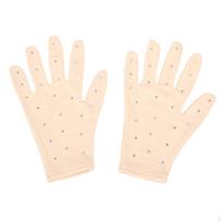 Figure Skating Gloves Glittery Ice Opaque Smooth Hand Cover for Women, Adults, Nude L white