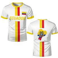 Ecuadorian flag print Football Jersey Men's breathable Soccer Shirt Summer quick-drying sports T-shirt casual fan apparel XS
