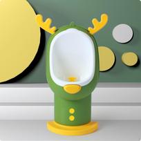 WallInstalled Kids Urinal Molded WallHanging Glossy Boy Pee Green žalia