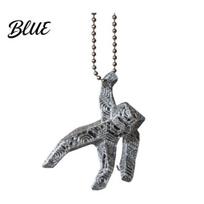 Doll Pendant Keychain with Bead Chain 3D-Printed Xenon Rock Loki sidabras