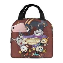 Custom Cupheads Resuable Lunch Box Women Men Leakproof Shooting Game Cooler Thermal Food Insulated Lunch Bag Office Work One Size