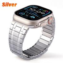 Magnetic Stainless Steel Strap for Apple Watch Ultra 2/1 49mm 10 9 8 7 45mm 46mm Luxury Men Band For IWatch Series 6 5 4 Se 44mm 44mm 45mm 46mm sidabras