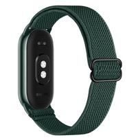 Braided Strap for Xiaomi Mi Band 8 Elastic Nylon Solo Loop Adjustable Watchbands Replacement Correa Bracelet for Miband 10/9/8 For XiaoMi Band 8 tamsiai žalia spalva