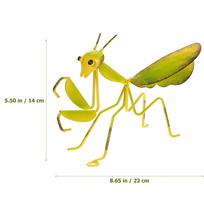 3 pcs Mantis Wall Hanging Decor Garden Ornament Iron Wall Decor Metal Sculpture For Outdoor Indoor Home Patio Garden tamsiai žalia spalva