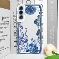Šaunus vandenyno vėžliuko dėklas telefonui Samsung Galaxy A55 A54 A53 A52 A51 A70 A32 A31 A22 A13 4G 5G Jūros mėlynumo vėžliuko dizainas Skaidrus dangtelis Samsung A22 4G white