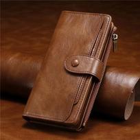 Multi-functional Magnetic Leather Case for iPhone 16 Pro Max 15 Plus 14 13 12 11 XS XR Detachable Zipper Wallet Stand Flip Cover 7Plus 8Plus ruda