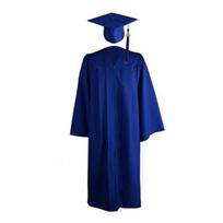 3 vnt / rinkinys Universiteto absolventų uniforma Cosplay studentų japonų mokyklos baigimo suknelės kepurė su kutais pakabukų rinkinys bakalauro chalato kepurė Size#XL mėlyna