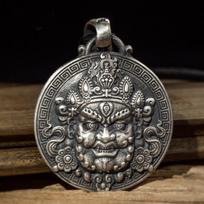 Pendant Retro Three Eyes Wisdom Buddha Pendant Buddha Brand Versatile Men's and Women's Necklace 50CM(Necklace Size)