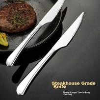 Edo Steak Knife 420 Stainless Steel Western Cutlery Steak Knife Household Simple Dining Knife, Set of Two