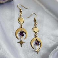 Bohemian Water Drop Crystal Moon Earrings With Handmade Design For Holiday Fashion