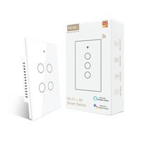 Tuya Moes Glass WiFi Wall Touch Smart Light Switch 1/2/3/4 Gang RF Wireless  Muilti-Control Compatible with AlexaGoogle Home 118mm*72mm balta