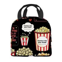 1pc Popcorn-themed Valentine'S Day Thermal Bag | Polyester Oxford Cloth, Aluminum Foil Composite, Non-food Contact one size juoda
