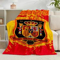 1PC Spain Football Crest Flannel Blanket Gift, Suitable for Both Men And Women, Soft Ideal for Beds And Sofa, Birthday Or Christmas Gift 75x90cm
