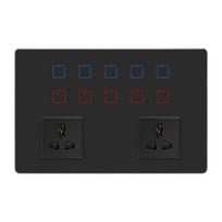Indian Standard 12-Gang Smart WiFi Wall Light Switch Touch Panel Supports Alexa Google Assistant 16A 240V 234x152mm Size for Tuy (as the picture,234*152mm&Indian Standard)