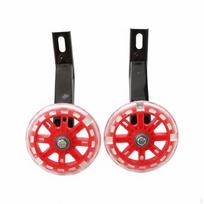 2 vnt. vaikiško dviračio pagalbinių ratukų neslystantys vaikų treniruočių sunkaus naudojimo pradedantiesiems Red 12 Inch black