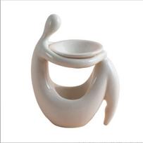 Home Decor Aromatic Fragrance Lamp Essential Oil Burner Ceramic Tealight Holder Cylindrical Perfume Wax Melt Burner Aroma Warmer Medium