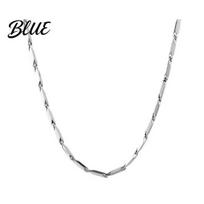 Stylish No Pendant Necklace Men's Chain with Mobius Ring Thin 60cm