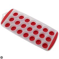 Silicone Tray with Lid, 21-Cavity Easy Release Ice for Kitchen, Home, Bar One Size raudona