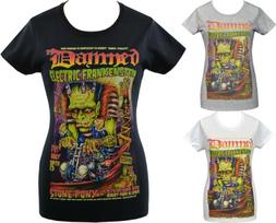 The Damned Womens PUNK T-Shirt Frankenstein Lowbrow Monster 77 Gig Poster Horror XL