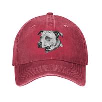 Unisex Baseball Hats Minimalist Line Pitbull with Blue Eyes Denim Fabric Outdoor Baseball Caps Hip Hop Cap Casquette One Size